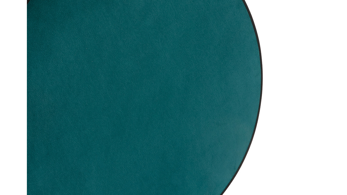Lámpara de mesa doble material terciopelo azul pavo y rafia 49 cm de diám. VERSO